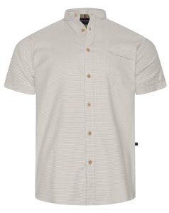 KAM Kurzarm Mini Weave Grandad Hemd Stone